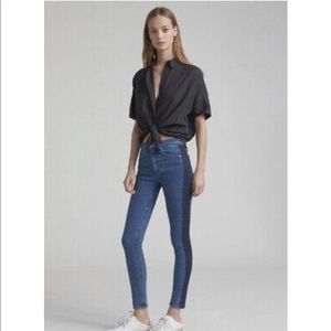 Rag & Bone Blue Mazie Double Indigo High Skinny Jeans